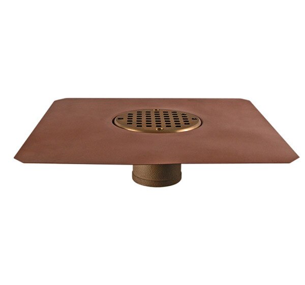 Img of Copper Bowl Deck Drain 2" No Hub